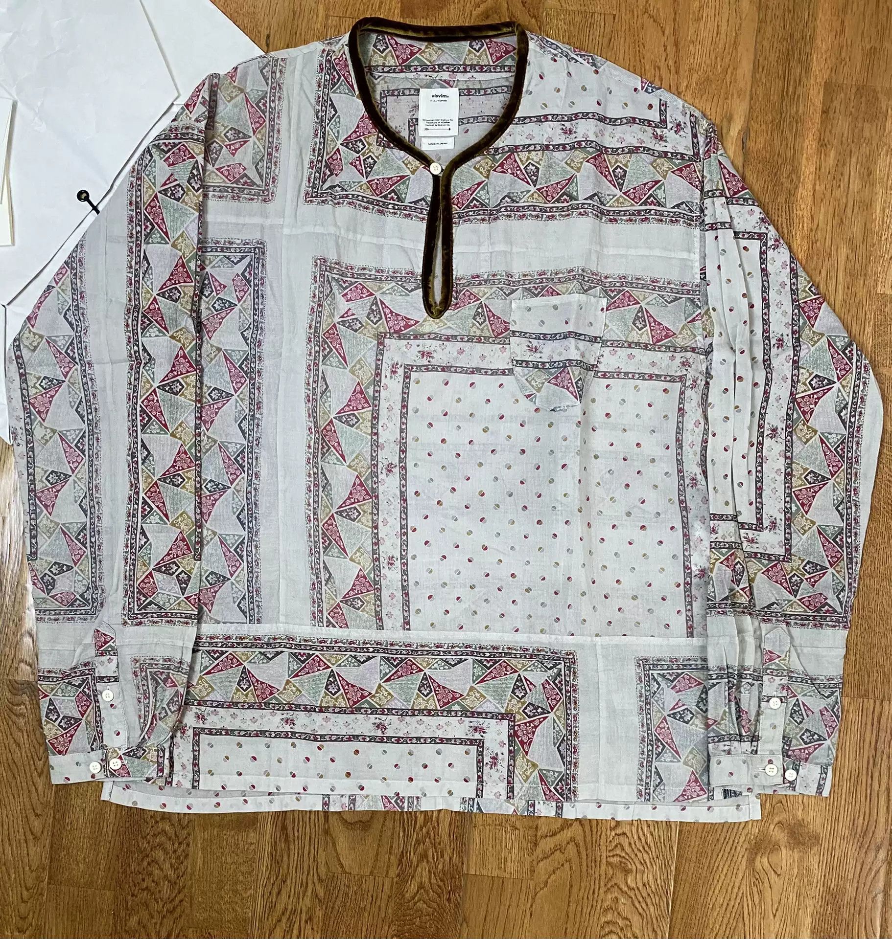 【SALE】visvim TUNIC P.O. PATCHWORK シャツ Visvim TUNIC P.O. PATCHWORK (N.D.) - GREY sz 4 | Grailed
