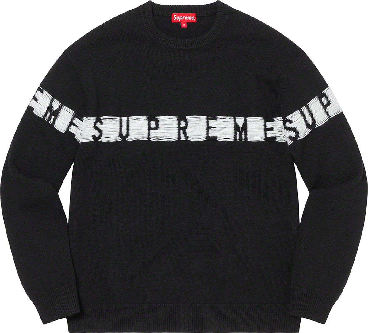 S*p様 Supreme Blurred Logo Sweater Supreme Blurred Logo Sweater Black Men's - FW23 - US