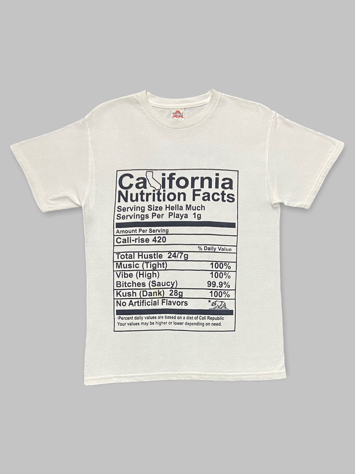 Vintage 420 Weed Stoner California Nutrition Fact Tshirt