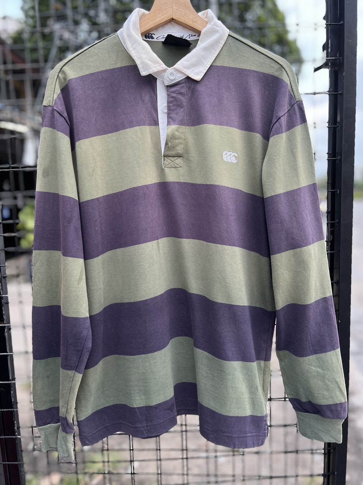 image of Archival Clothing x Canterbury Of New Zealand Stripe Vintage Polo Shirt Vintage, Men's (Size Medium