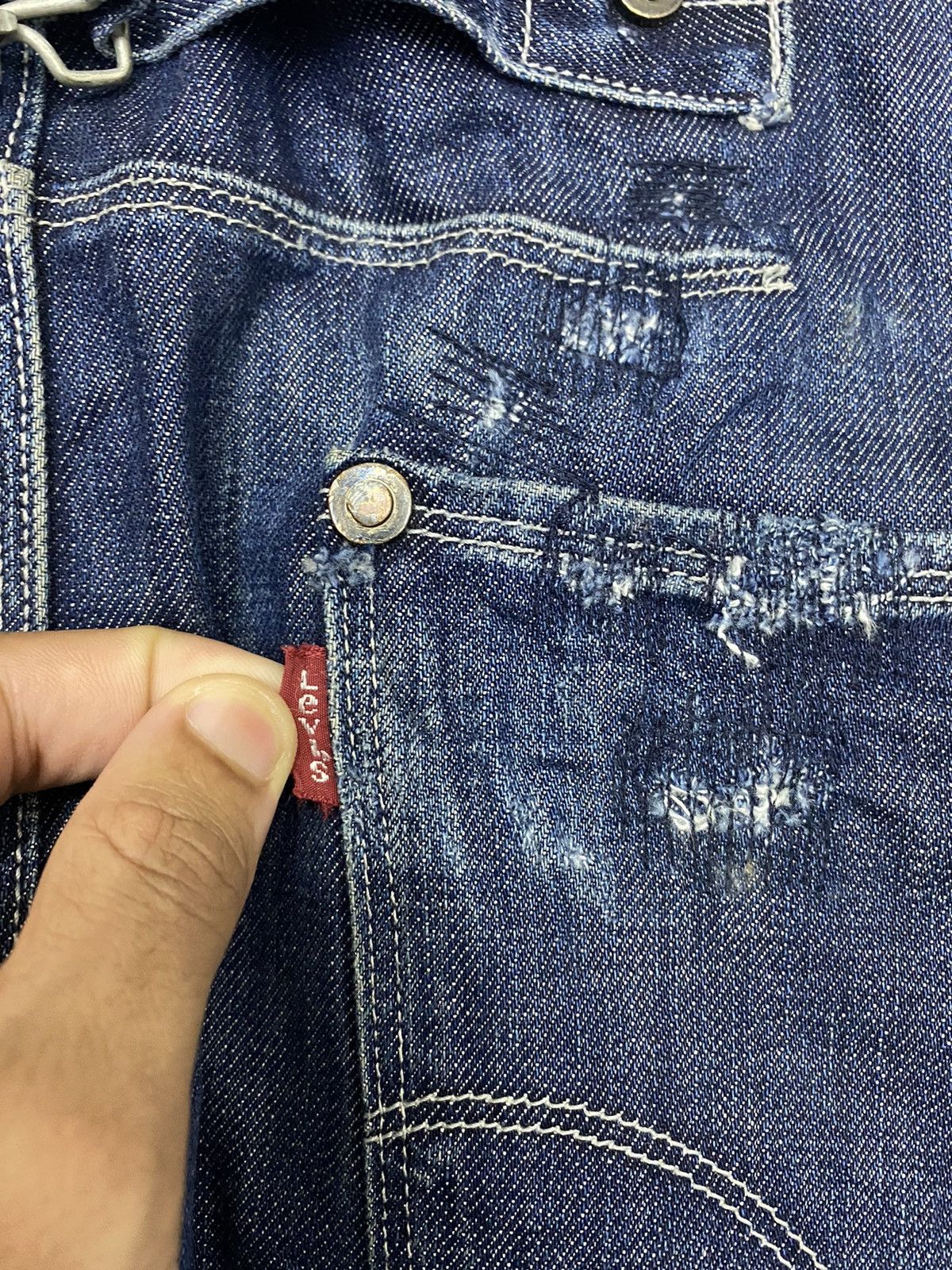 20471120 FLARE🔥LEVIS ENGINEERED MULTI POCKET CUSTOM DISTRESSED Size US 31 - 19 Thumbnail