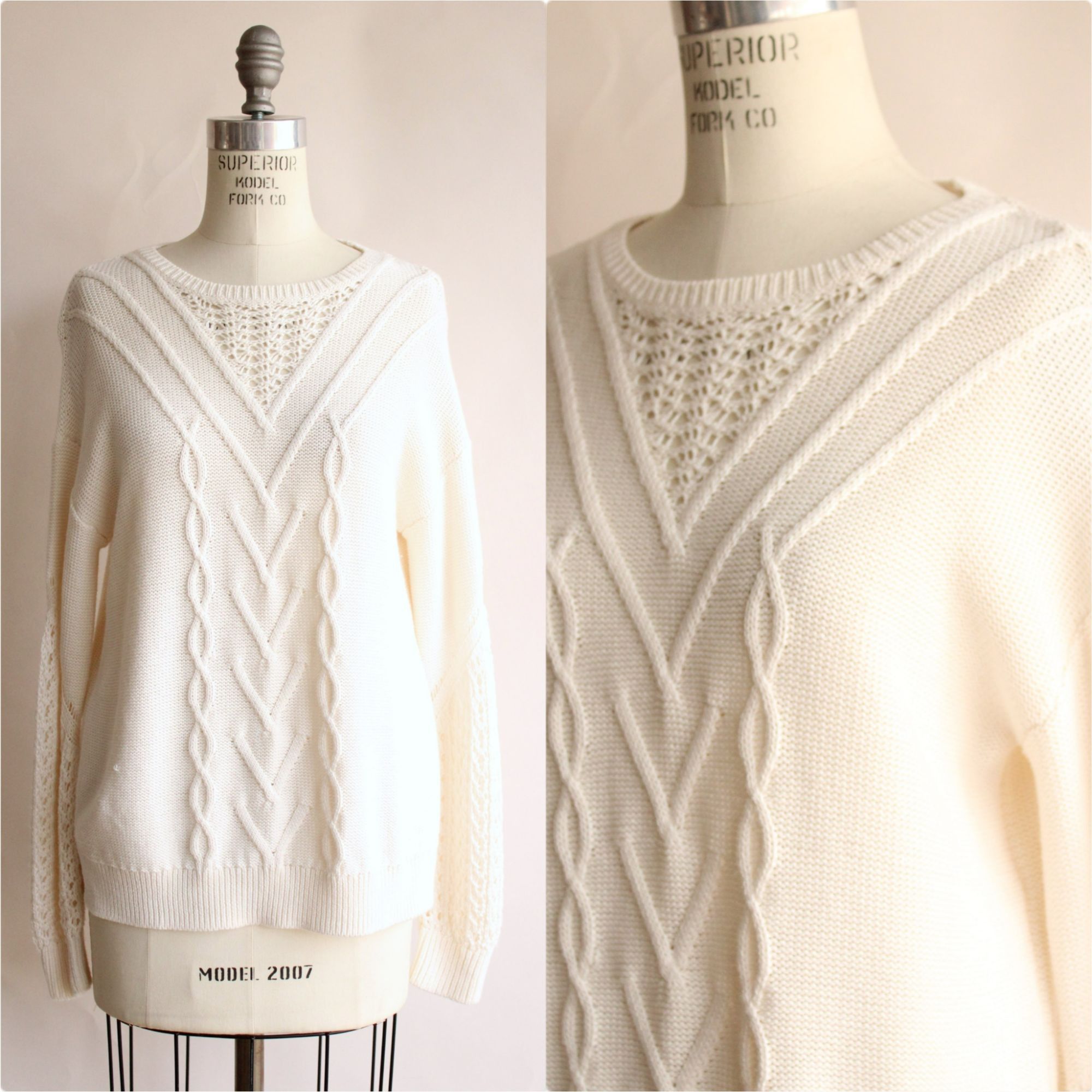 Lucky Brand Lucky Brand Womens Sweater, Ivory, Size S/P , Cable Knit ...