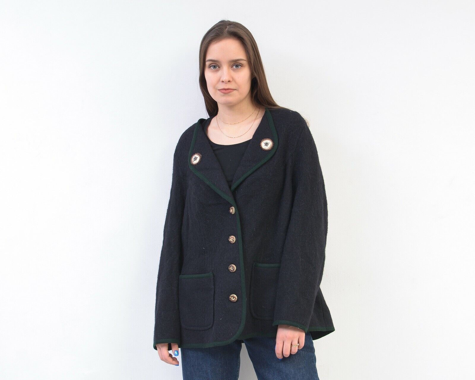 Perry Ellis Perry Alpaca wool Jacket Trachten Cardigan Blazer Sweater xl Size XL / US 12-14 / IT 48-50 - 2 Thumbnail