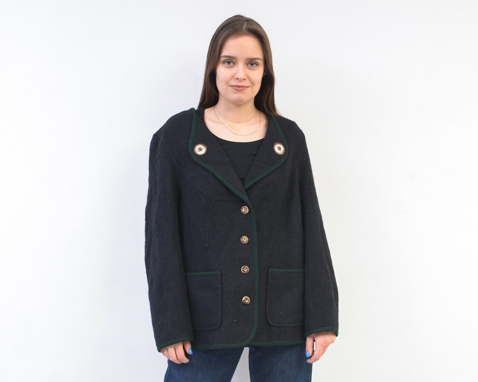 Perry Ellis Perry Alpaca wool Jacket Trachten Cardigan Blazer Sweater xl Size XL / US 12-14 / IT 48-50 - 1 Thumbnail