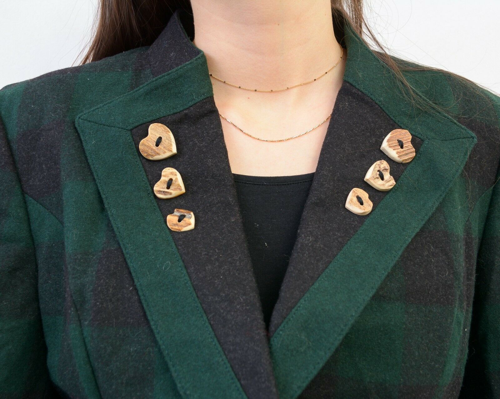 Vintage Women's Blazer Check Plaid Tartan Jacket Trachten Cardigan Size S / US 4 / IT 40 - 5 Thumbnail