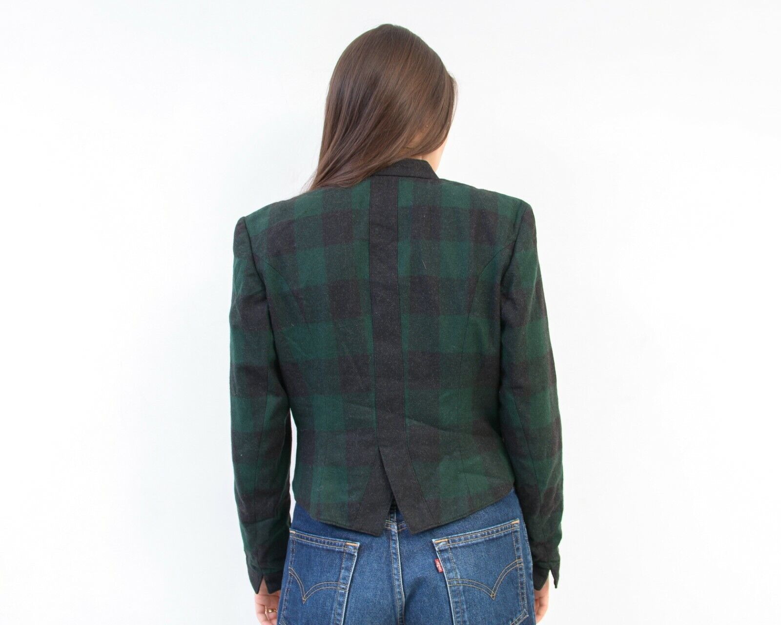 Vintage Women's Blazer Check Plaid Tartan Jacket Trachten Cardigan Size S / US 4 / IT 40 - 4 Thumbnail