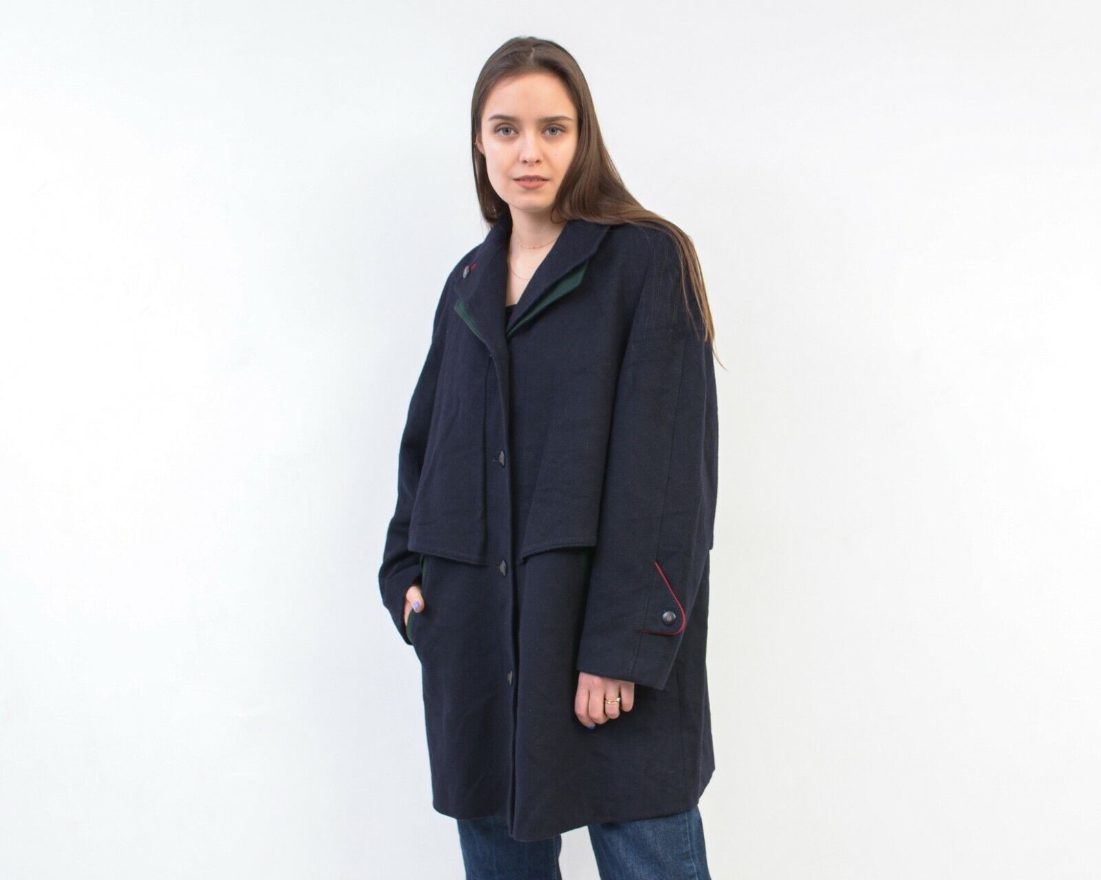 Vintage Loden Women's Wool Coat Jacket Overcoat Outerwear Original Size L / US 10 / IT 46 - 3 Thumbnail