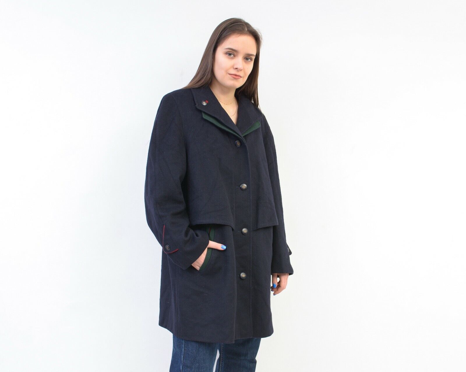 Vintage Loden Women's Wool Coat Jacket Overcoat Outerwear Original Size L / US 10 / IT 46 - 2 Thumbnail
