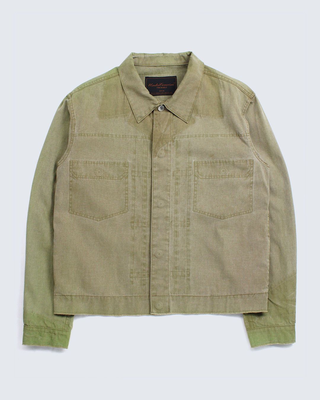 Pre-owned Undercover Ss99 "relief" Overdyed Denim Jacket In Green
