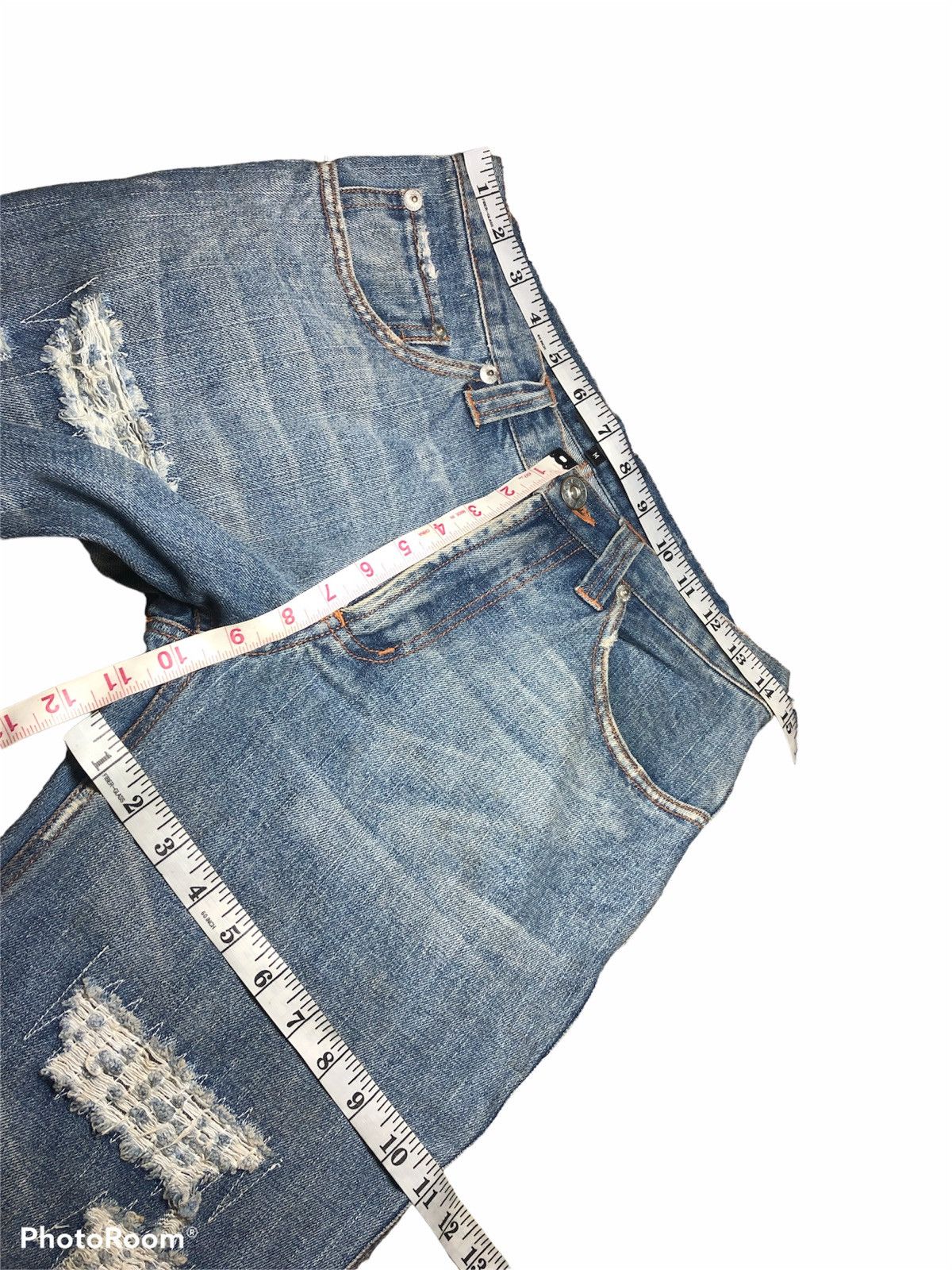 Japanese Brand DISTRESSED WASHED BLUE DENIM BY ZEROSAIL Size US 29 - 5 Thumbnail