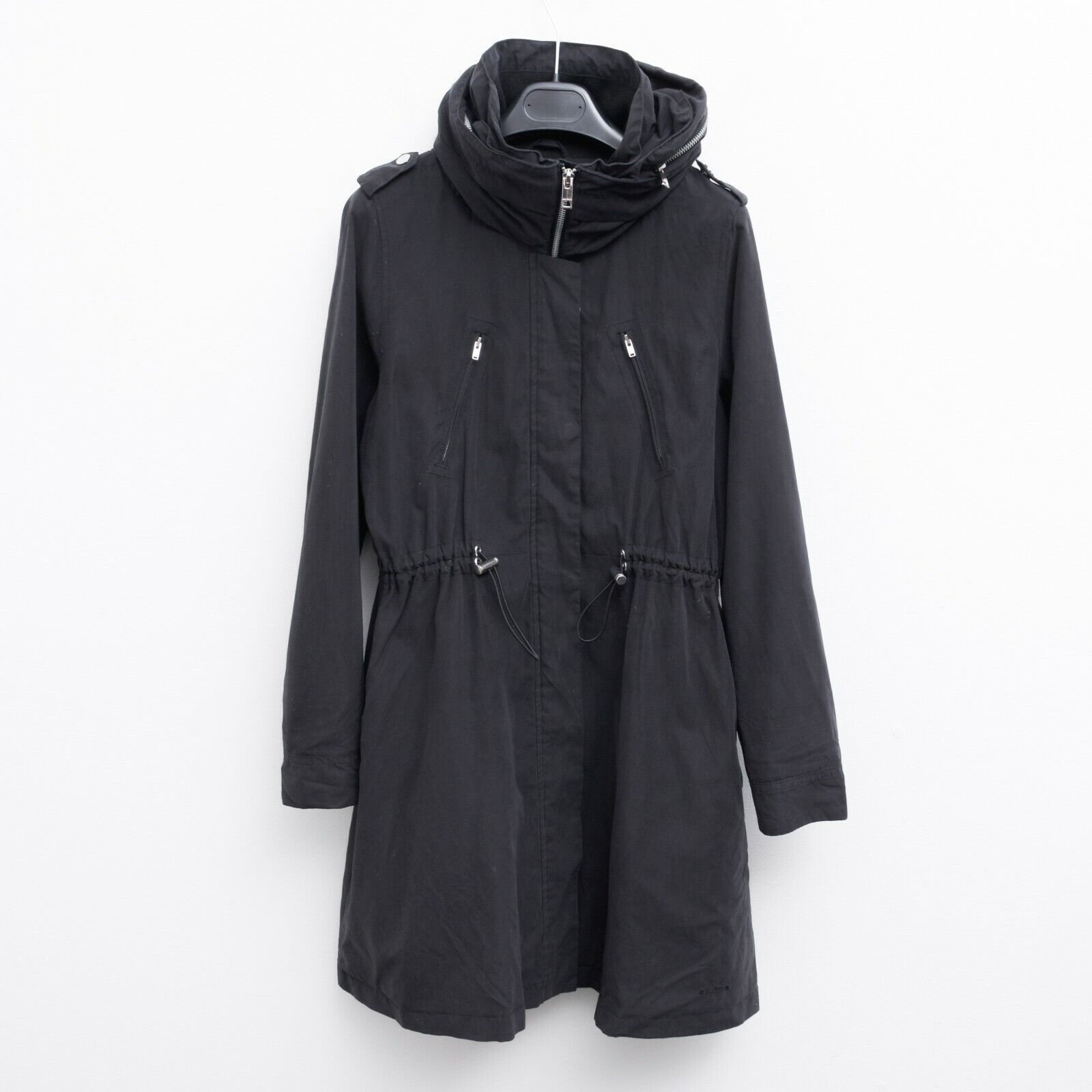 ELVINE REGINA Jacket Raincoat Women Coat Ladies Black Long Outdoors Size S / US 4 / IT 40 - 1 Thumbnail