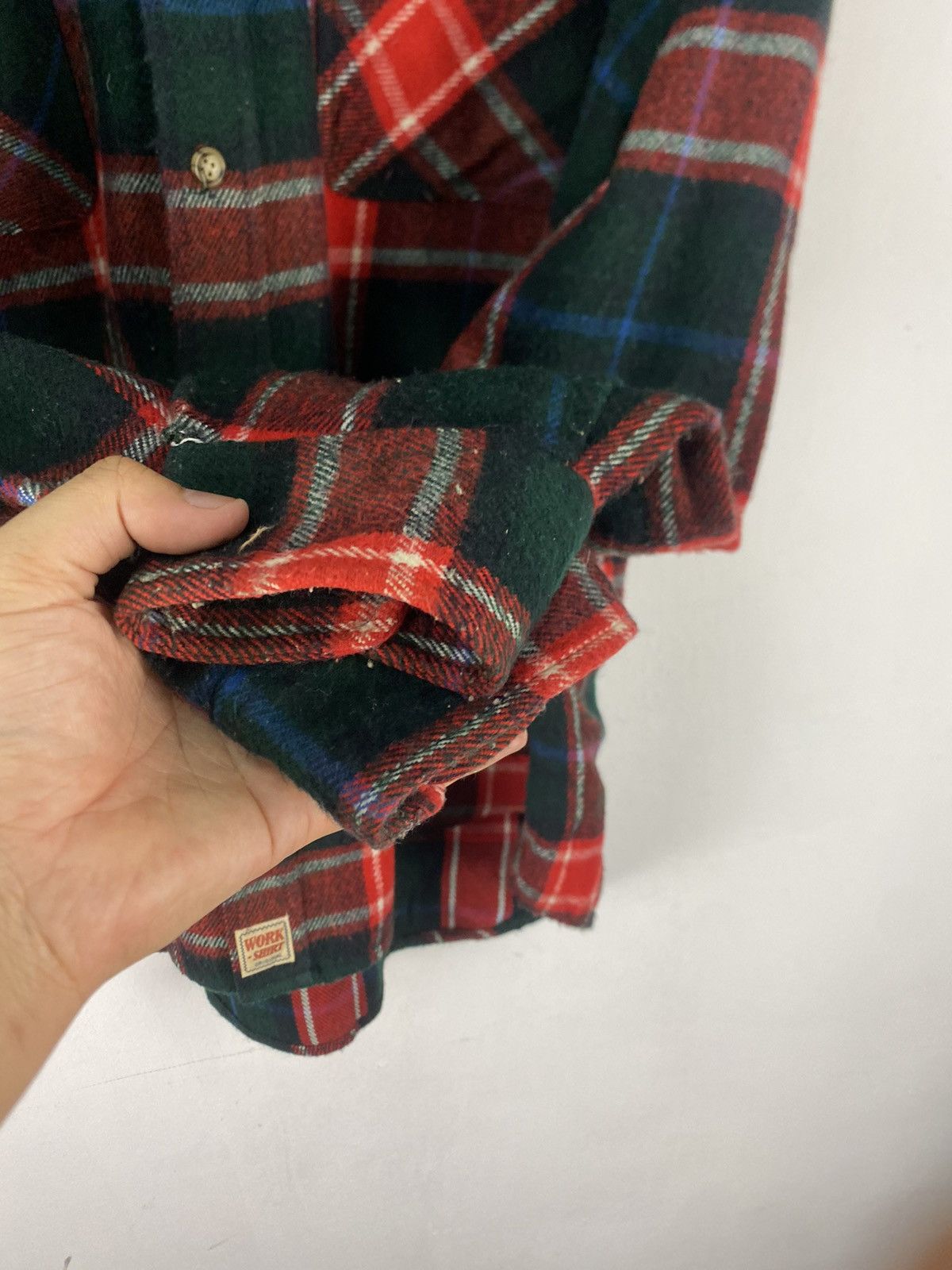 Flannel Vintage 90s Wool flannels Plaid Tartan Red Checkered Size US M / EU 48-50 / 2 - 7 Thumbnail
