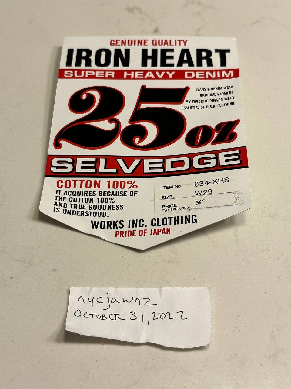 Iron Heart Iron Heart 634 25oz Selvedge Denim Straight XHS Indigo 29 Size US 29 - 3 Thumbnail
