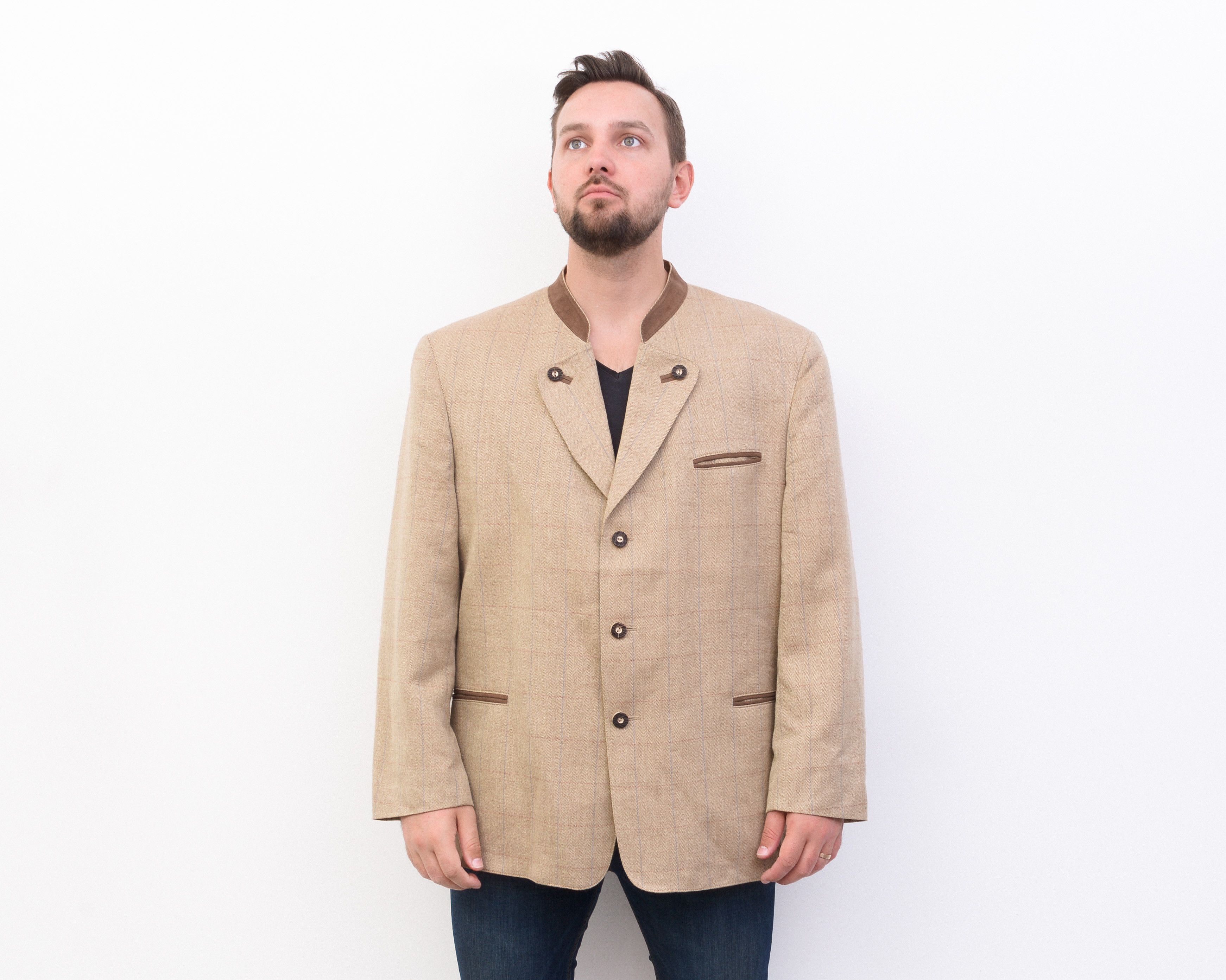 Vintage ALPHORN Trachten UK 46 Wool Blazer EU 56 Jacket 2XL Top Size 46R - 1 Thumbnail