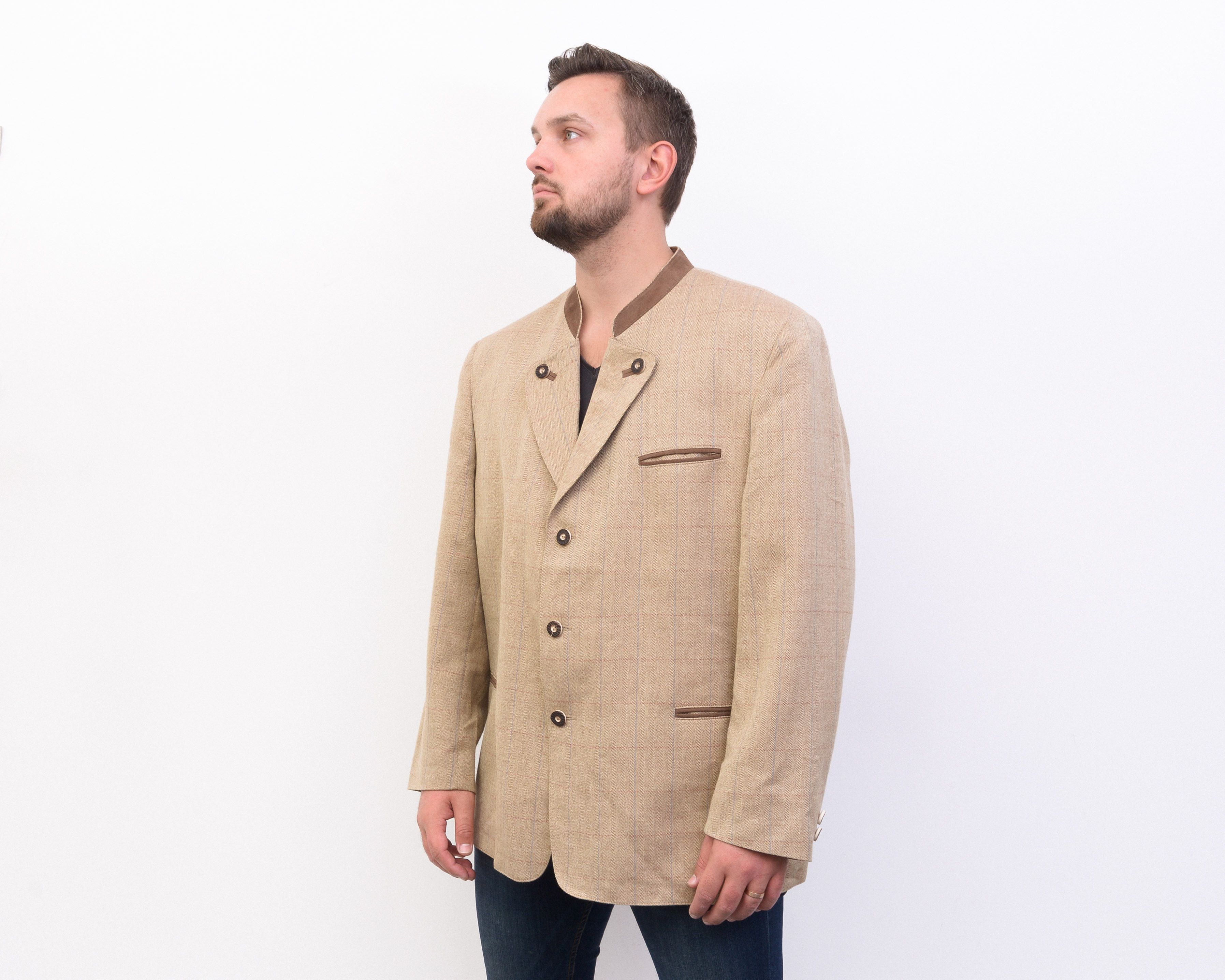 Vintage ALPHORN Trachten UK 46 Wool Blazer EU 56 Jacket 2XL Top Size 46R - 2 Thumbnail