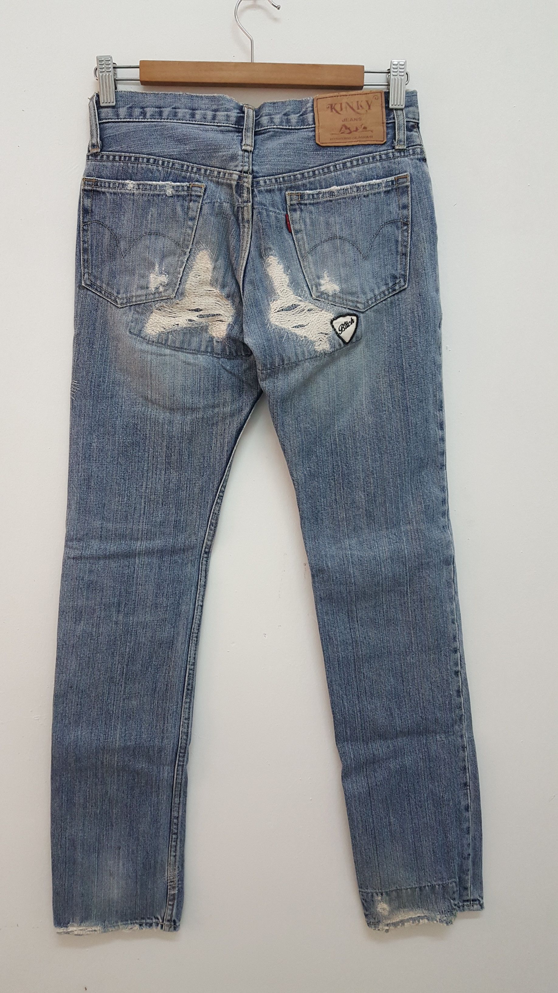 Hysteric Glamour GRAIL 🔥 RARE HG KINKY JEANS PATCHWORK Size US 29 - 2 Thumbnail