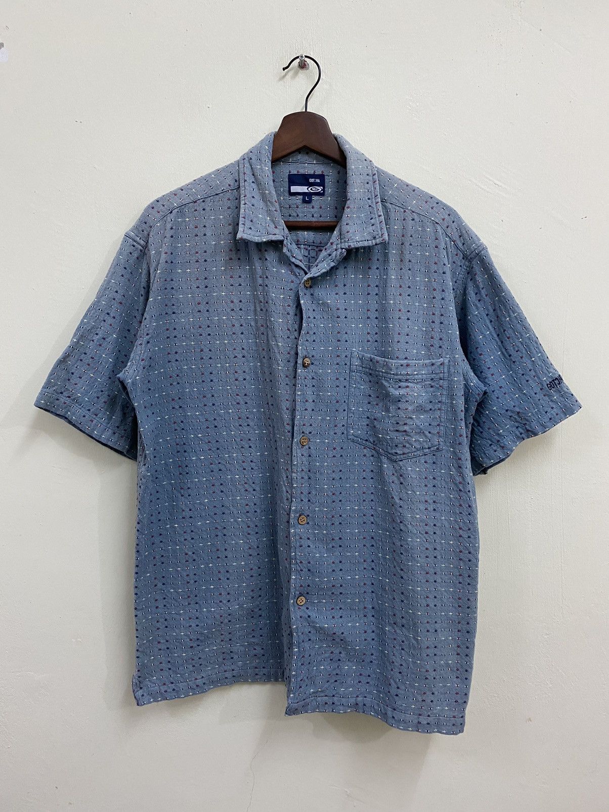 Gotcha × Japanese Brand × Vintage Vintage Gotcha Sashiko Stitched Rare Buttons Shirt Size US L / EU 52-54 / 3 - 1 Thumbnail