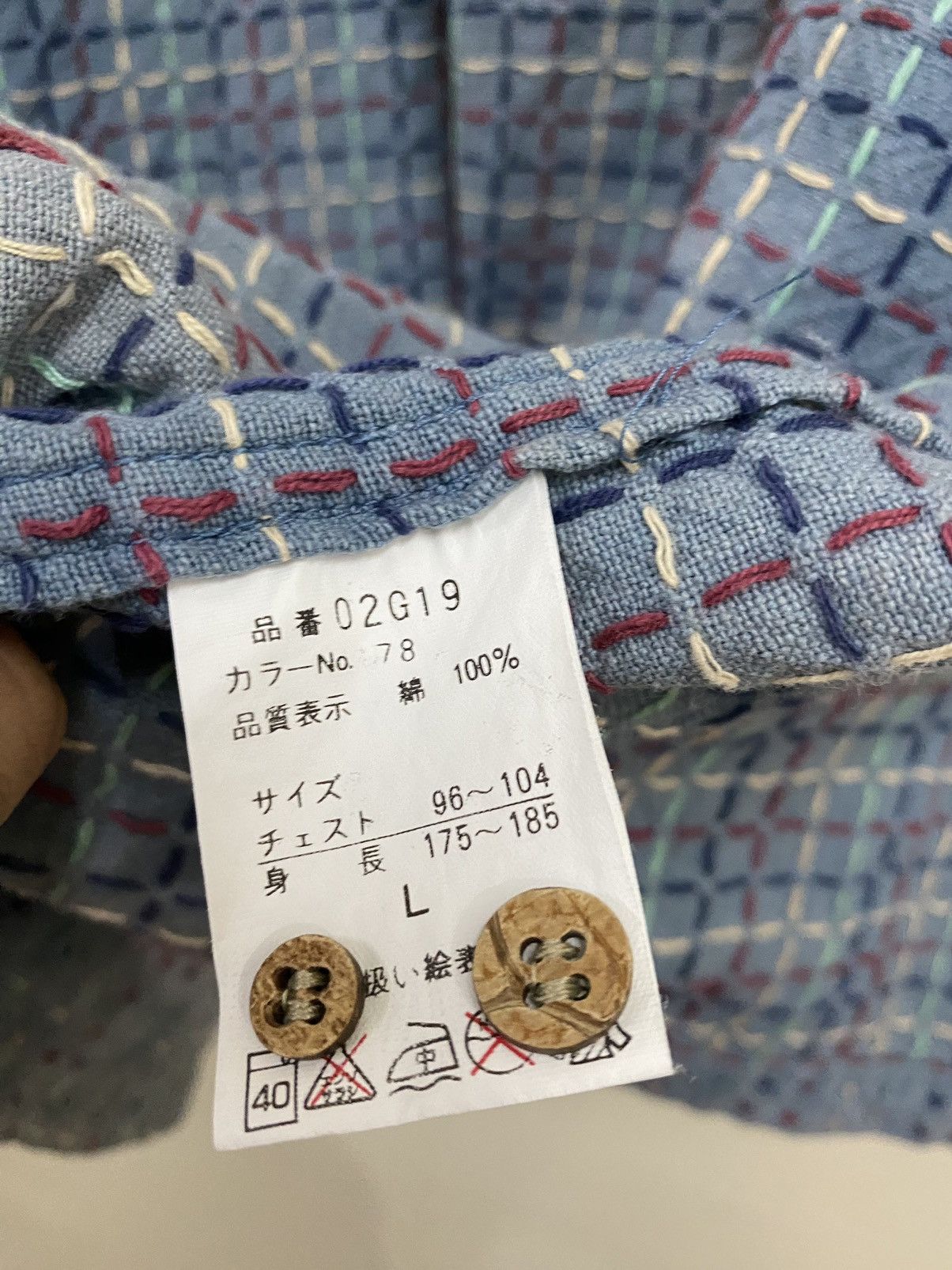 Gotcha × Japanese Brand × Vintage Vintage Gotcha Sashiko Stitched Rare Buttons Shirt Size US L / EU 52-54 / 3 - 10 Thumbnail