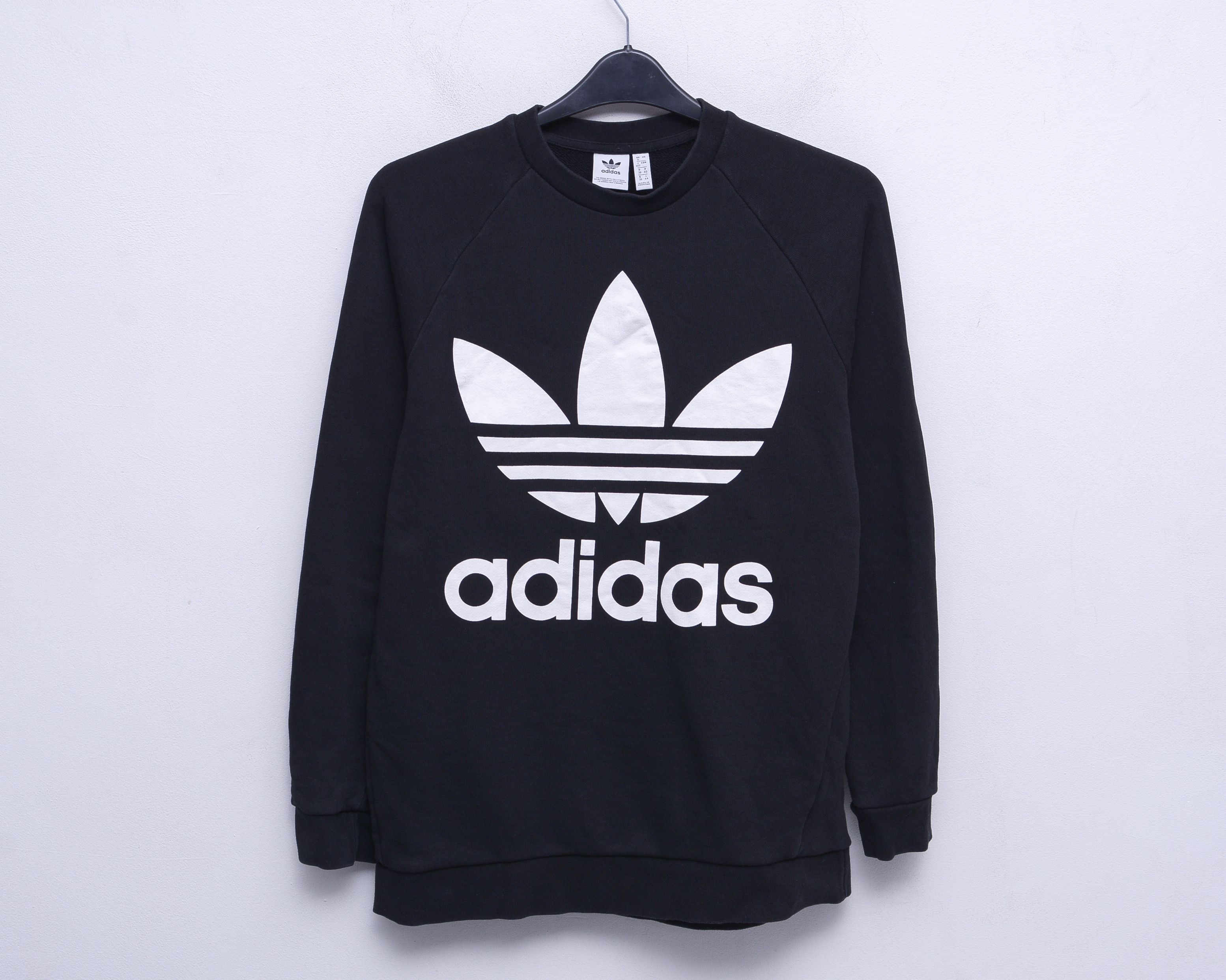 Adidas Sportswear Streetwear Womens M Jumper Pullover Sweatshirt DE 38 Logo Black UK 12 Grailed