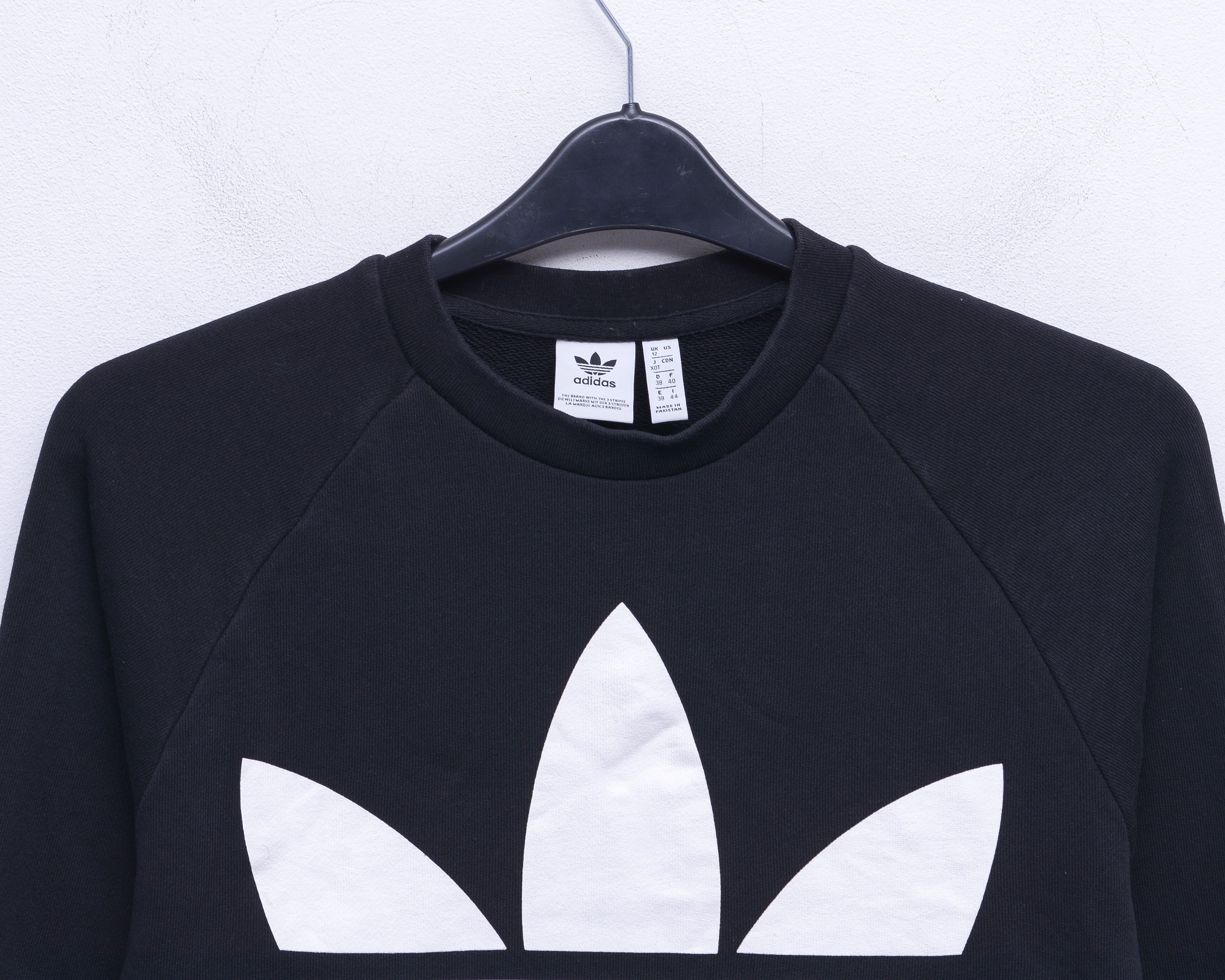 Adidas Womens M Jumper Pullover Sweatshirt DE 38 Logo Black UK 12 Size M / US 6-8 / IT 42-44 - 2 Thumbnail
