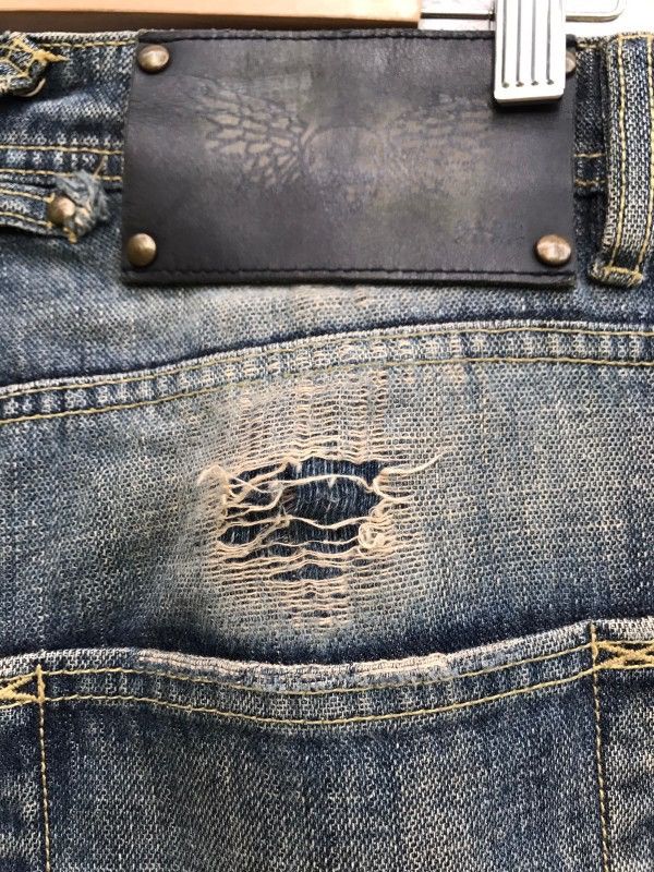Japanese Brand Japanese Brand Blue Way Distressed Denim Pants Size US 31 - 11 Thumbnail