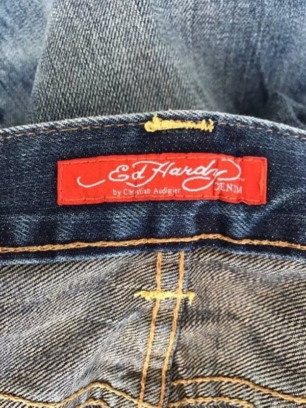 Ed Hardy Ed Hardy by Christian Audigier Bleach Denim Pants Size US 34 / EU 50 - 3 Thumbnail