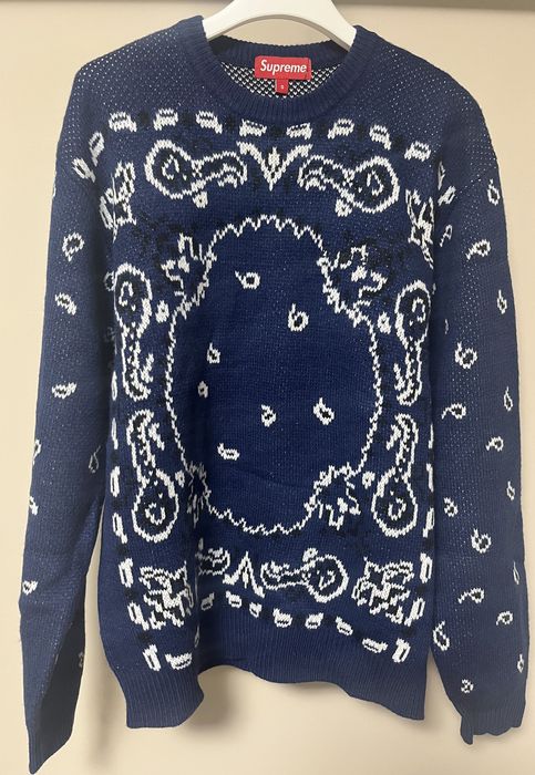 supreme  Bandana paisley sweater着丈67