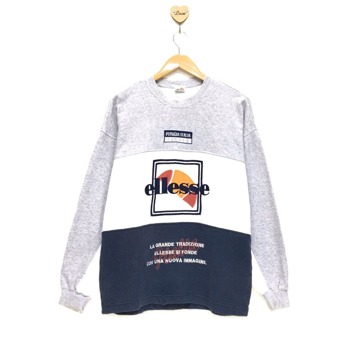 Ellesse Vintage 90s ELLESSE Sweatshirt Embroidered Big Logo Size US M / EU 48-50 / 2 - 1 Thumbnail