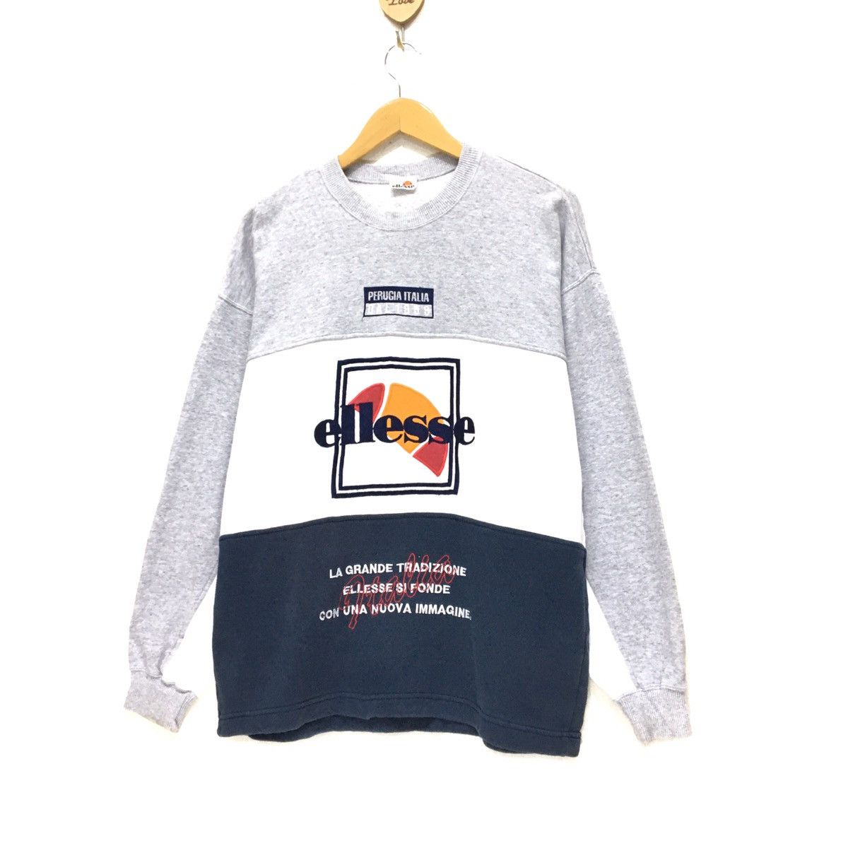 Ellesse Vintage 90s ELLESSE Sweatshirt Embroidered Big Logo Size US M / EU 48-50 / 2 - 2 Thumbnail