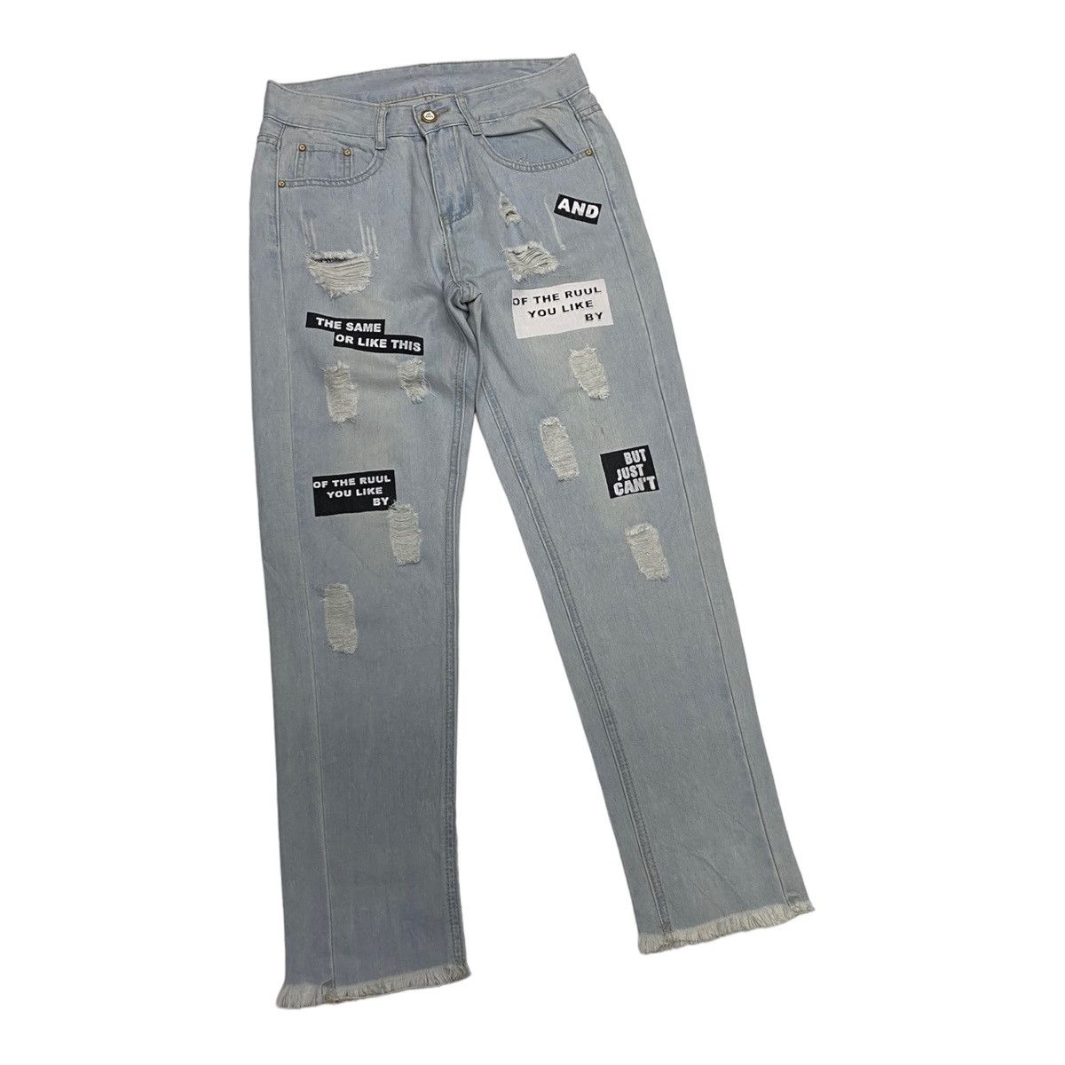Fubu FUBU JEANS PATCHWORK DISTRESSED DENIM PANTS Size US 28 / EU 44 - 7 Thumbnail