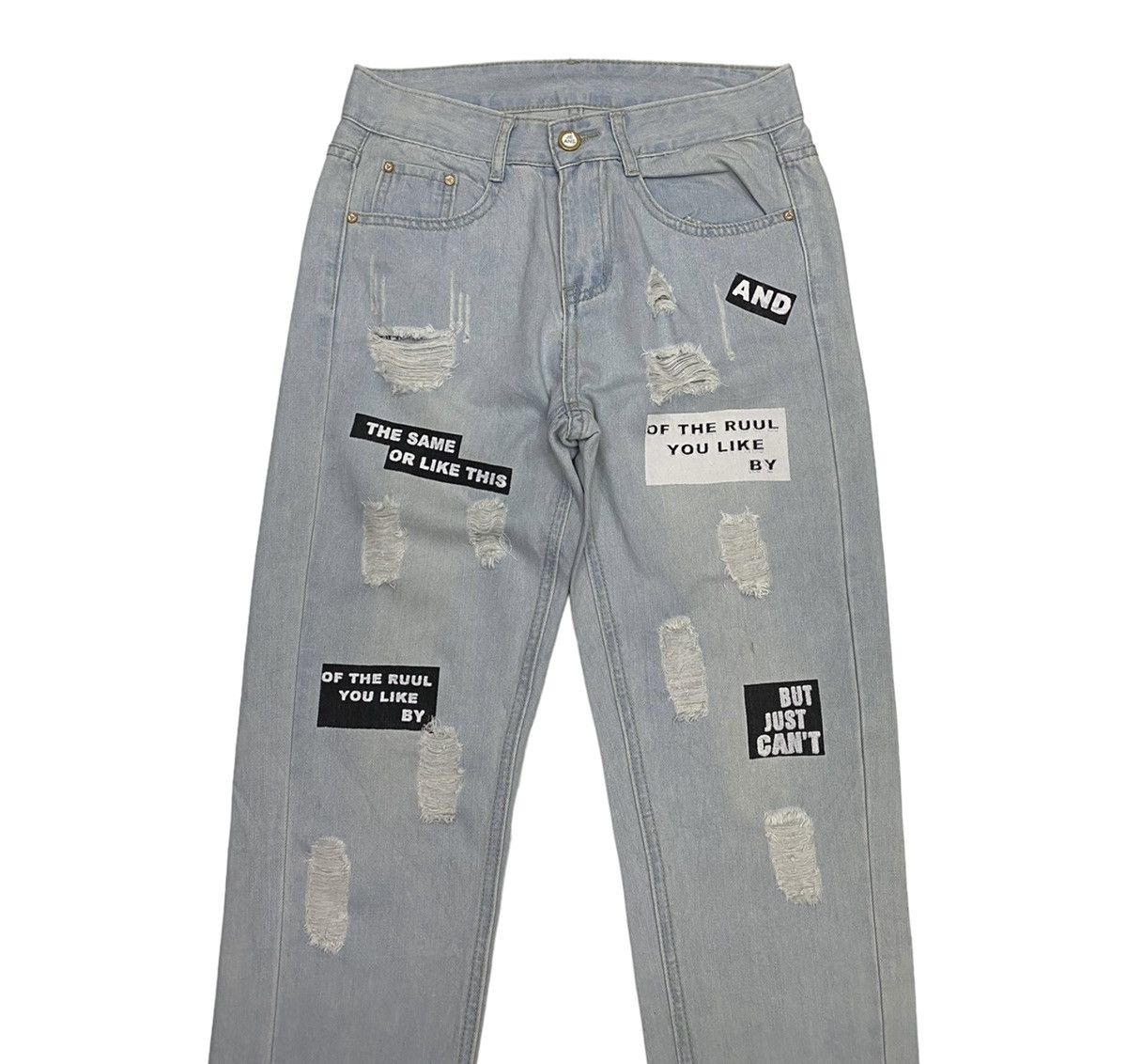 Fubu FUBU JEANS PATCHWORK DISTRESSED DENIM PANTS Size US 28 / EU 44 - 2 Thumbnail