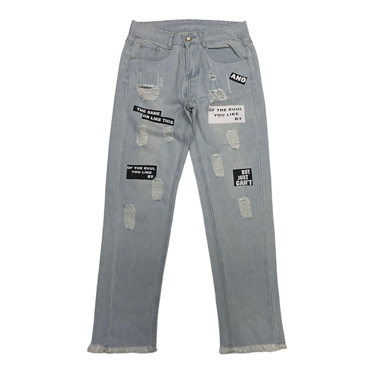 Fubu FUBU JEANS PATCHWORK DISTRESSED DENIM PANTS Size US 28 / EU 44 - 1 Thumbnail