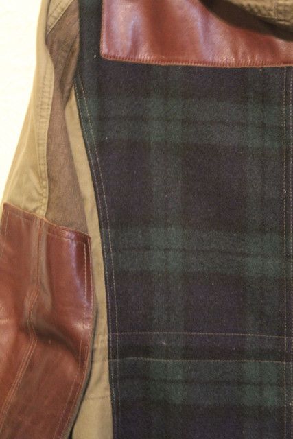 Junya Watanabe FW11 Wool leather plaid coat Size US M / EU 48-50 / 2 - 5 Thumbnail