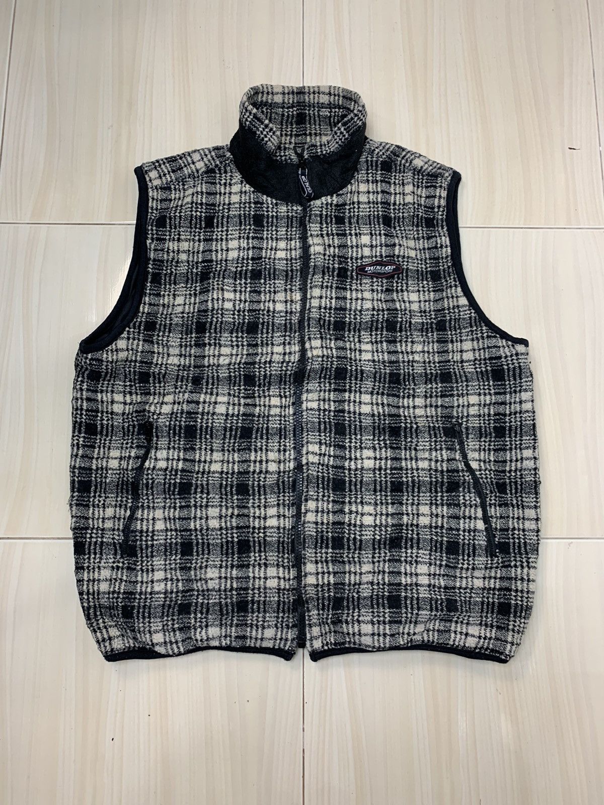 Dunlop plaid vest full zipper nice design