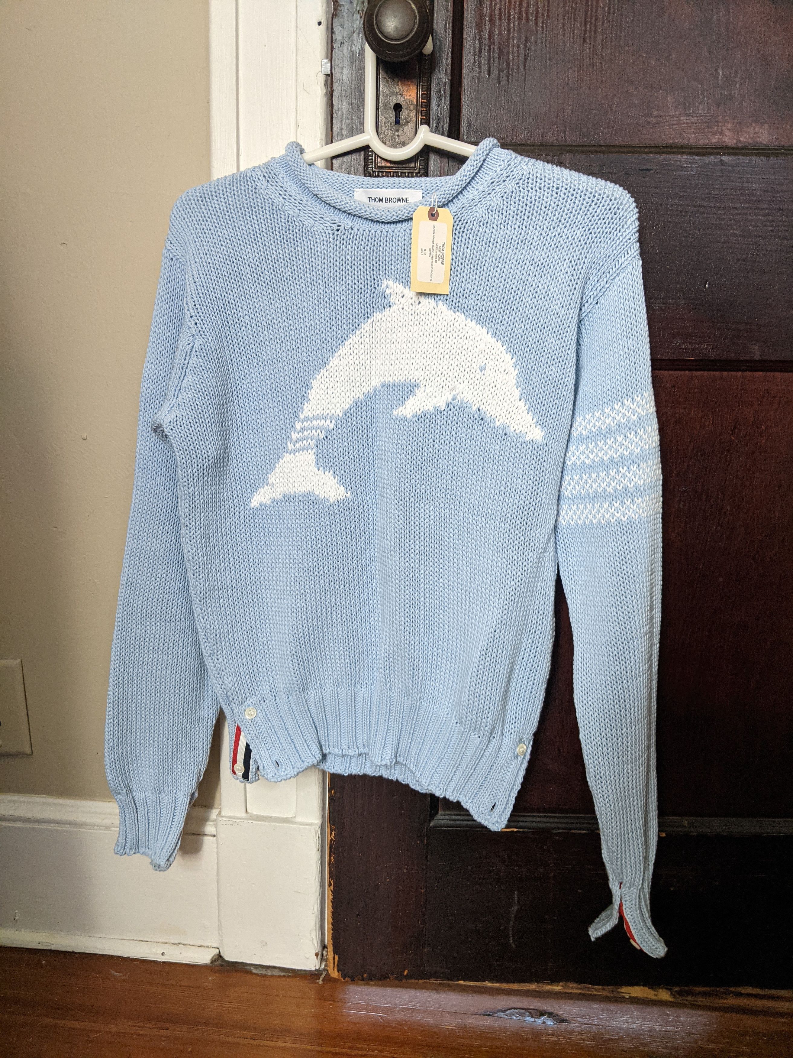 Thom Browne ICONIC dolphin intarsia knit Irish sweater NWT Size US S / EU 44-46 / 1 - 14 Thumbnail