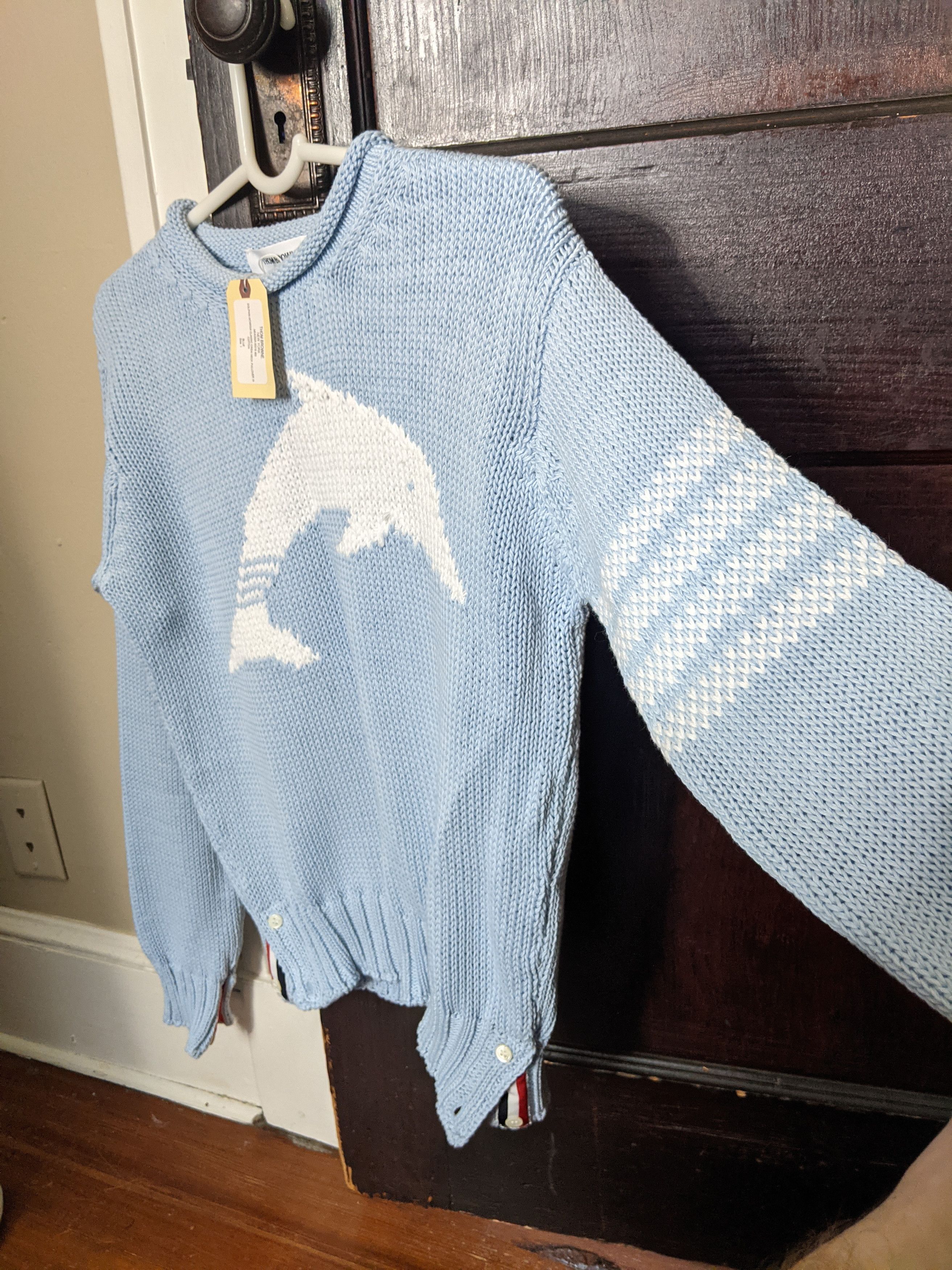 Thom Browne ICONIC dolphin intarsia knit Irish sweater NWT Size US S / EU 44-46 / 1 - 1 Thumbnail
