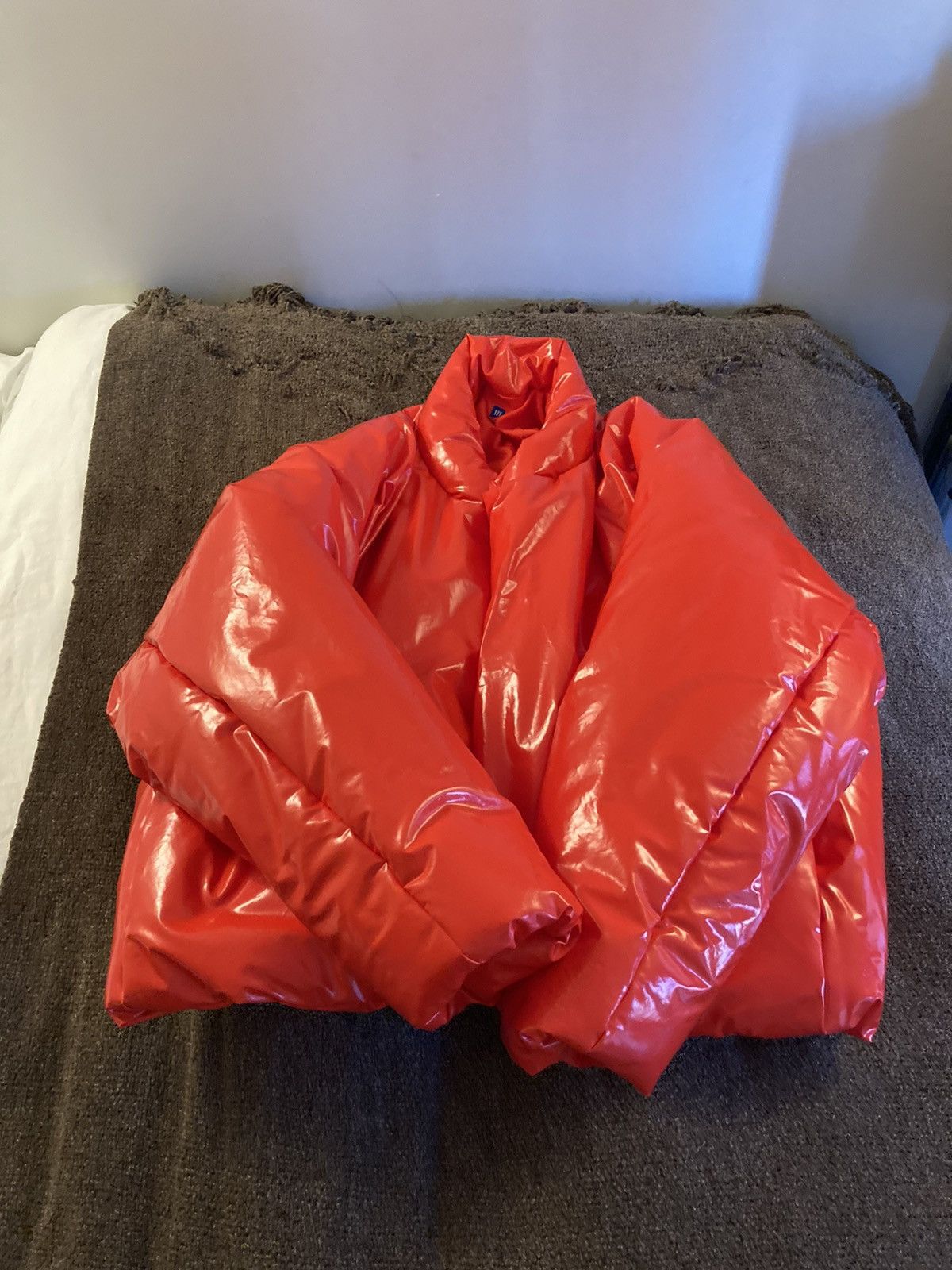 gap yeezy jacket red