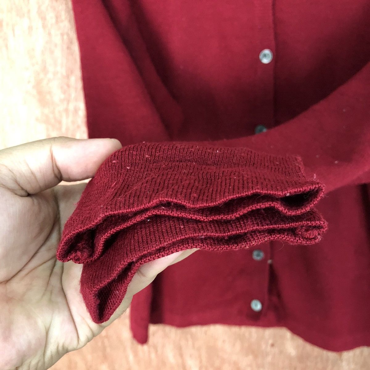 Homespun Knitwear × Japanese Brand Toskana Red Patterned Cardigans #282 Size M / US 6-8 / IT 42-44 - 4 Thumbnail
