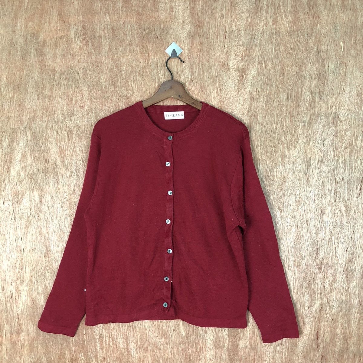 Homespun Knitwear × Japanese Brand Toskana Red Patterned Cardigans #282 Size M / US 6-8 / IT 42-44 - 1 Thumbnail