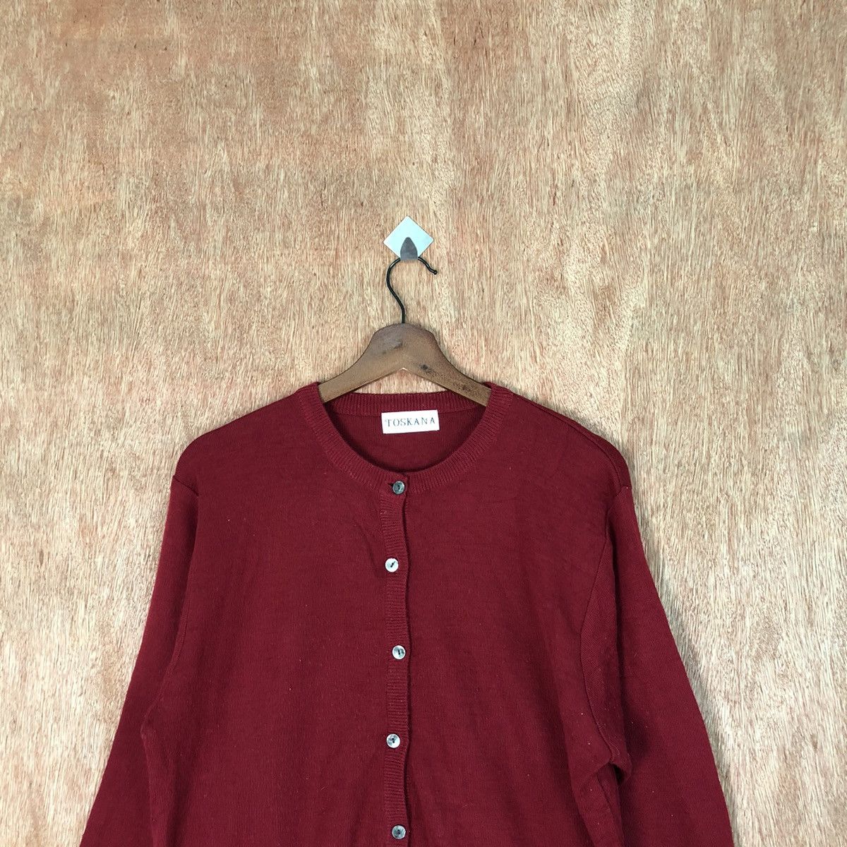 Homespun Knitwear × Japanese Brand Toskana Red Patterned Cardigans #282 Size M / US 6-8 / IT 42-44 - 2 Thumbnail