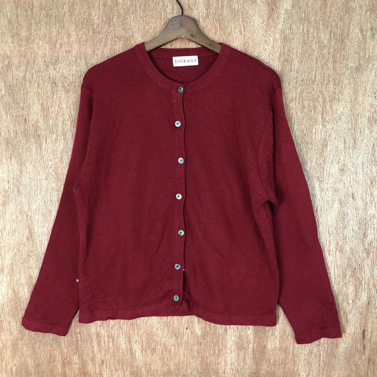 Homespun Knitwear × Japanese Brand Toskana Red Patterned Cardigans #282 Size M / US 6-8 / IT 42-44 - 3 Thumbnail