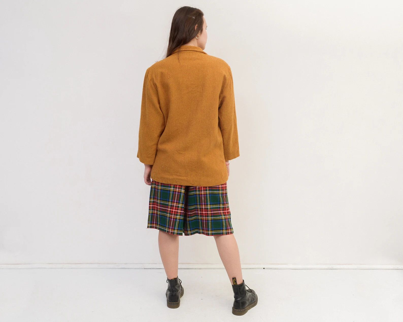 Vintage Wool Blazer Jacket Tan Coat One Button Rough Oversized Size XL / US 12-14 / IT 48-50 - 7 Thumbnail