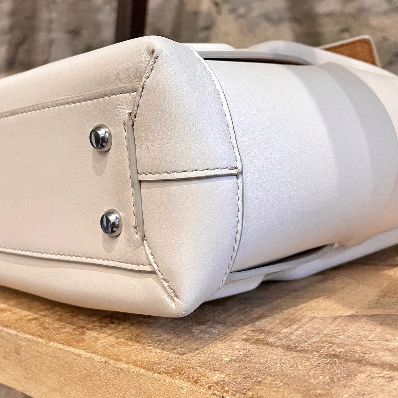 Bottega Veneta Bottega Veneta Ivory Leather Intrecciato Small Arco Handbag Size ONE SIZE - 6 Thumbnail