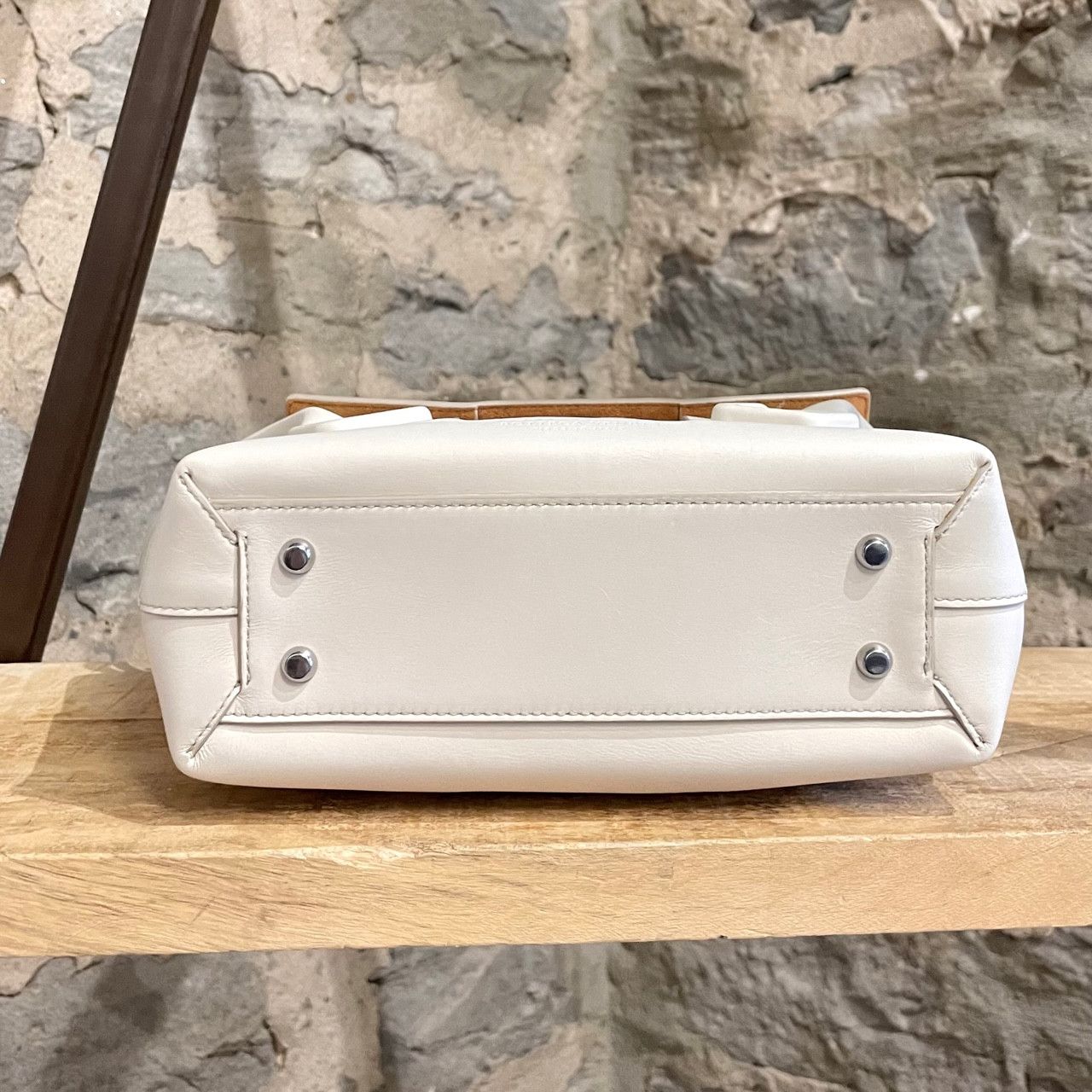 Bottega Veneta Bottega Veneta Ivory Leather Intrecciato Small Arco Handbag Size ONE SIZE - 5 Thumbnail