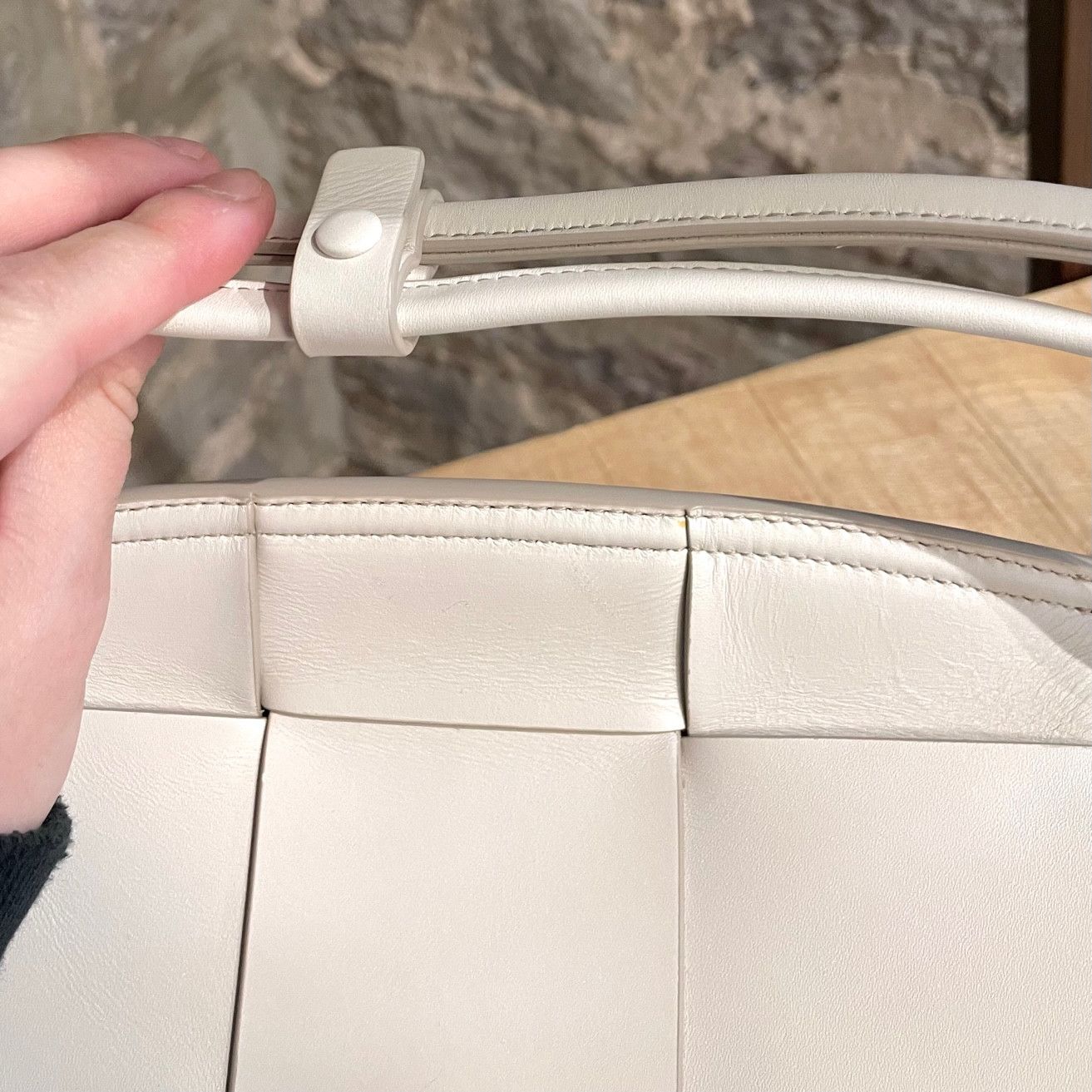 Bottega Veneta Bottega Veneta Ivory Leather Intrecciato Small Arco Handbag Size ONE SIZE - 8 Thumbnail