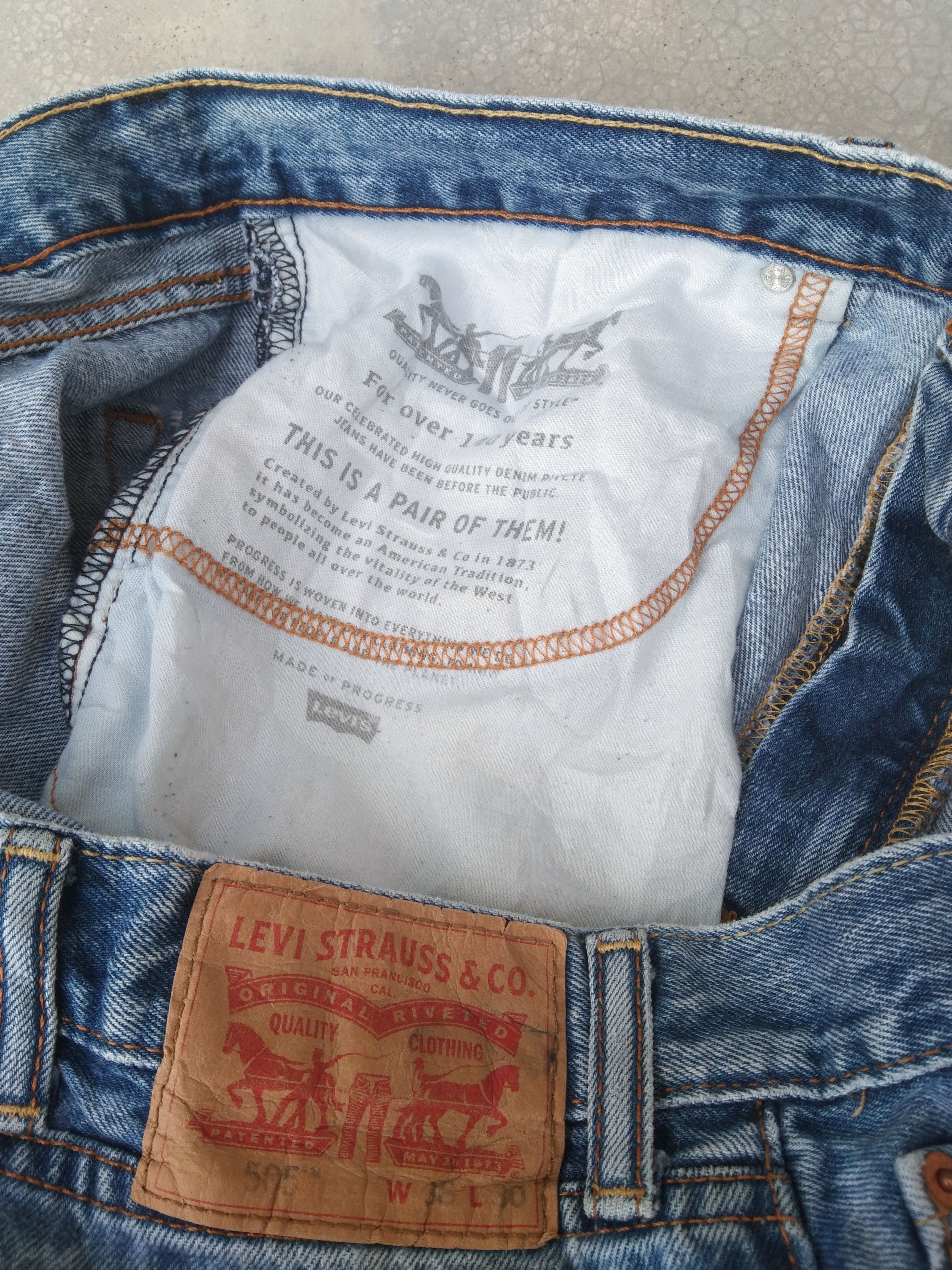 Jean × Levi's × Vintage Vintage Levis 505 Straight Leg Light Blue Jeans 38x30 Size US 38 / EU 54 - 7 Thumbnail