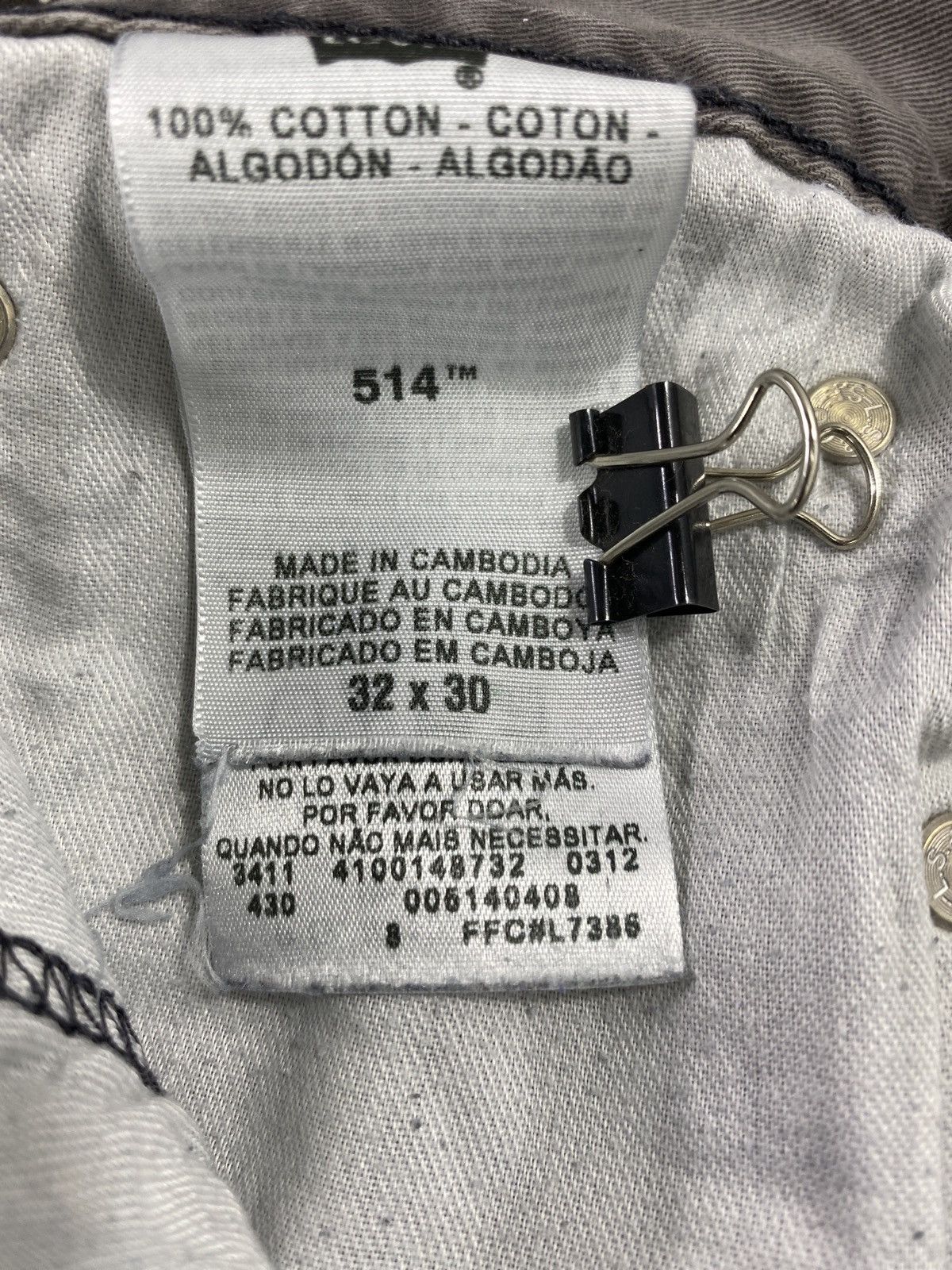Jean × Levi's × Vintage VINTAGE LEVIS 514 WHITE TAB GREY DENIM-J398 Size US 33 - 7 Thumbnail