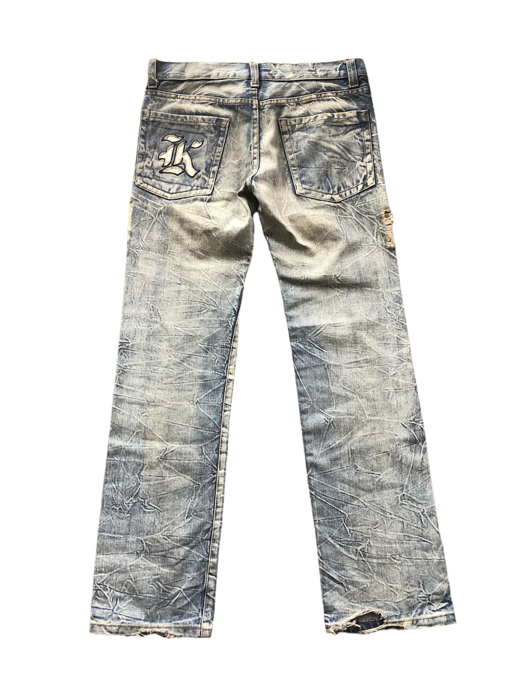 Japanese Brand RARE🔥K.U..I Japanese distressed denim punk Size US 32 / EU 48 - 3 Thumbnail