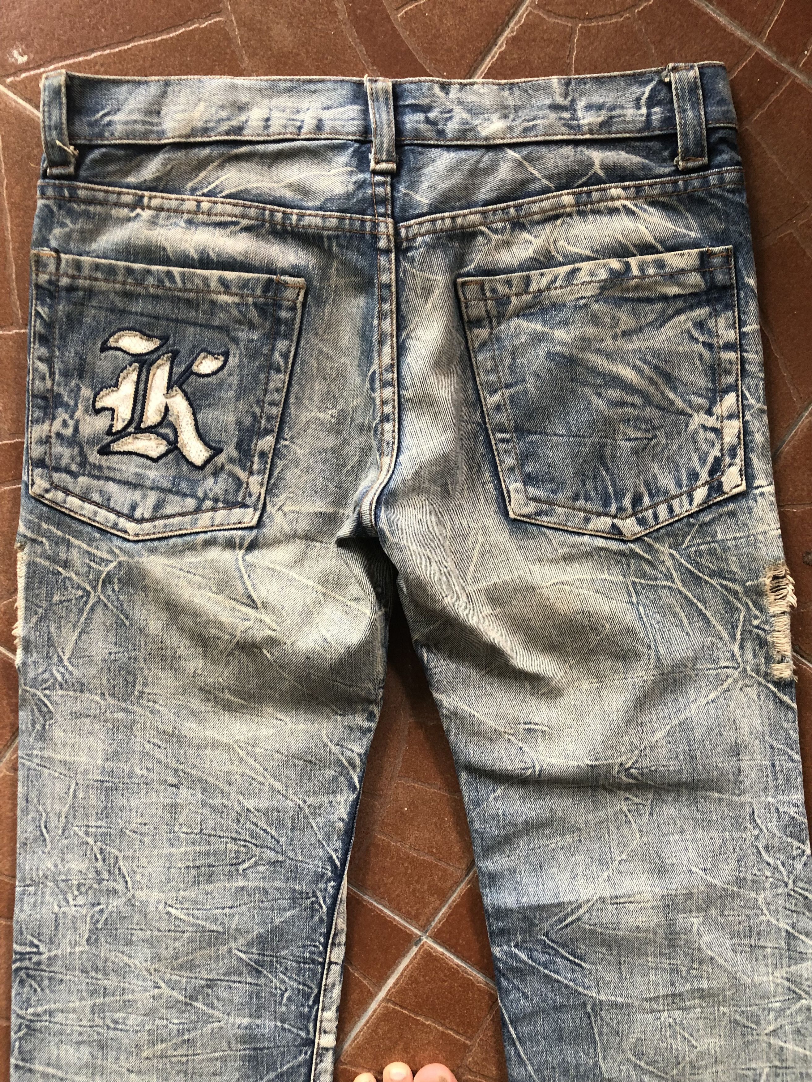 Japanese Brand RARE🔥K.U..I Japanese distressed denim punk Size US 32 / EU 48 - 5 Thumbnail