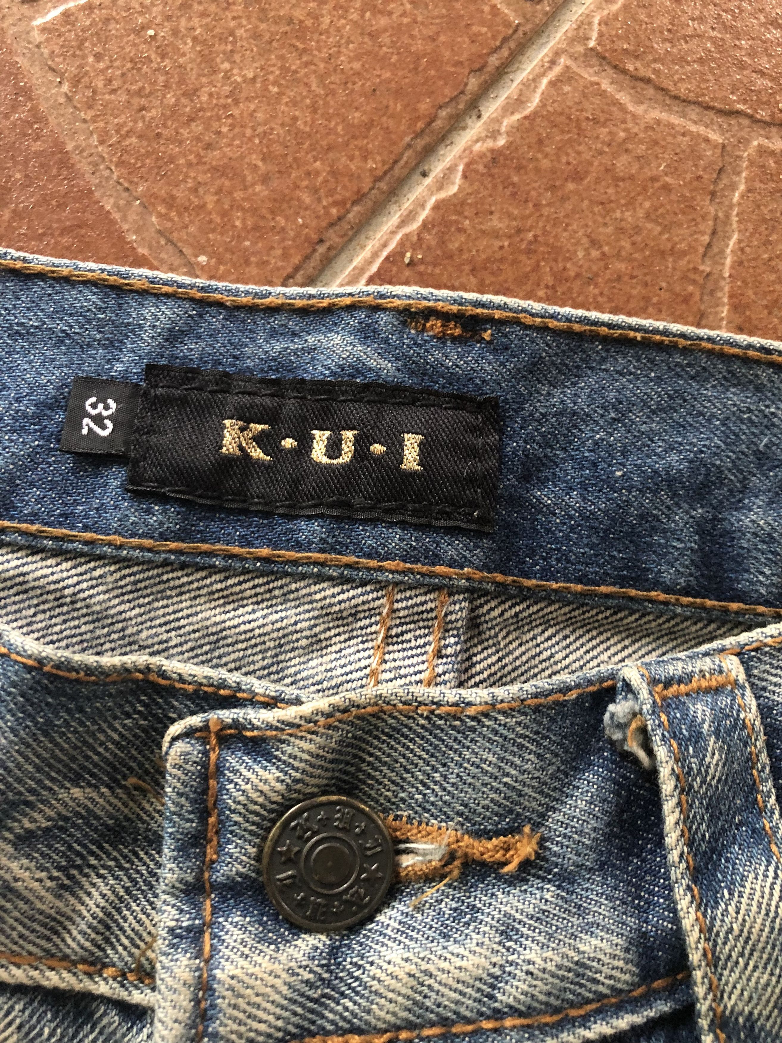 Japanese Brand RARE🔥K.U..I Japanese distressed denim punk Size US 32 / EU 48 - 4 Thumbnail